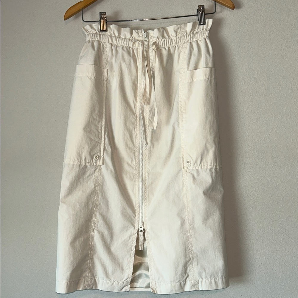 Free People Ivory Shell Cargo Utility Skirt Size XS TP zip front